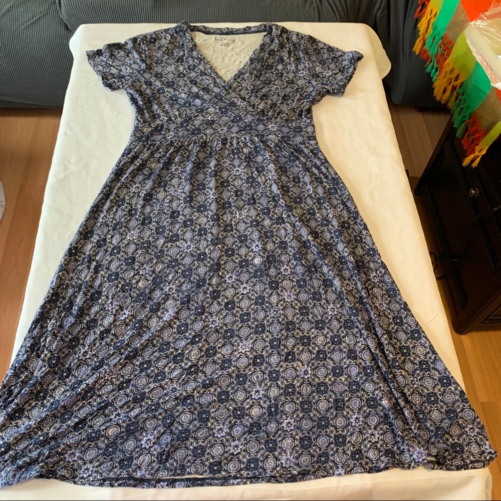 L.L. Bean floral print sleeveless dress